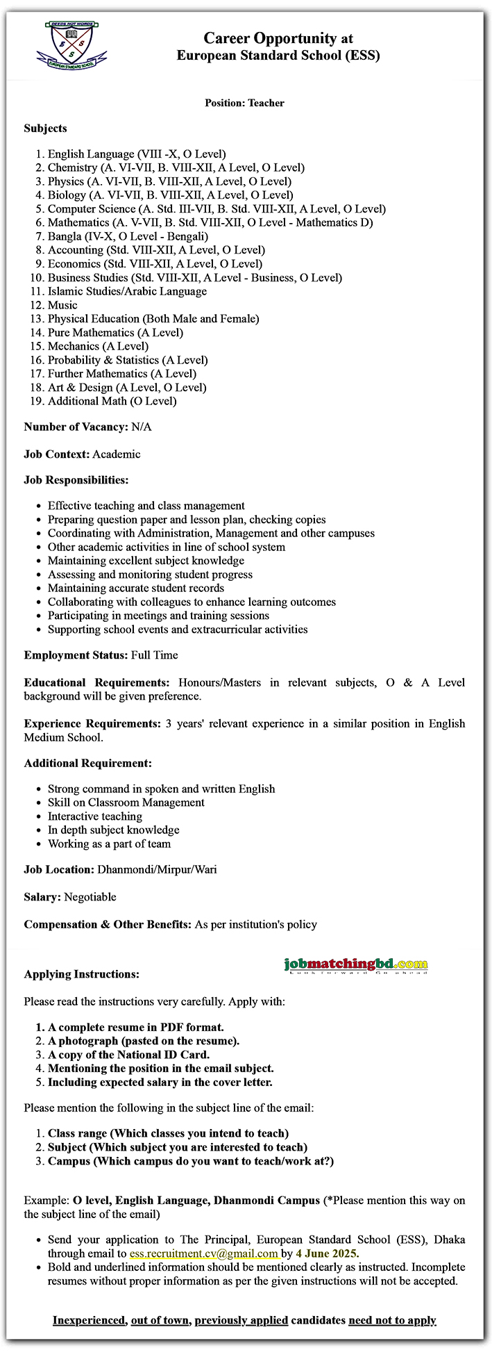 Education and Training Jobs