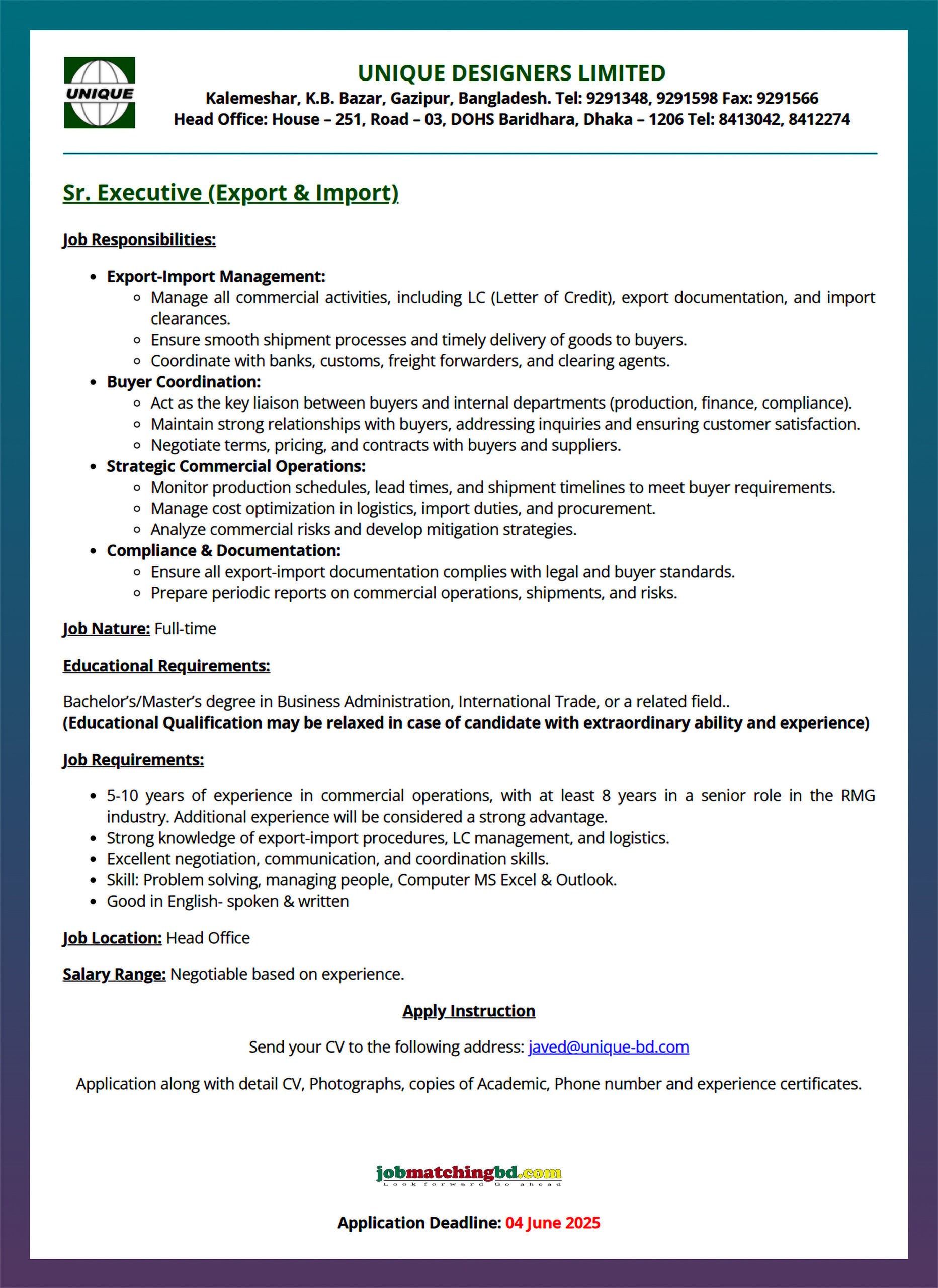 Senior Executive Jobs