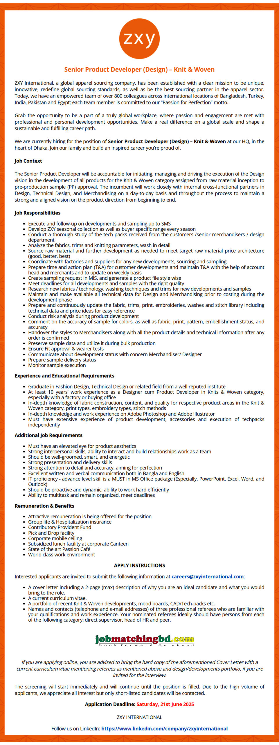 Garments Job Circular 