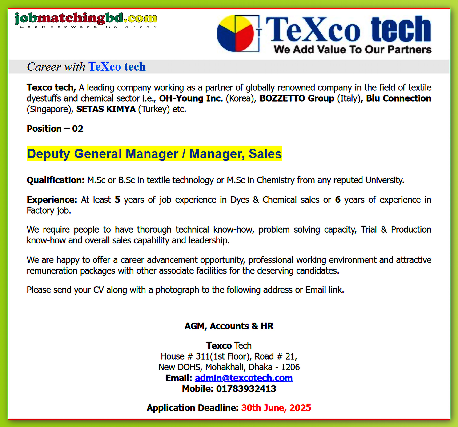 Marketing Job in BD