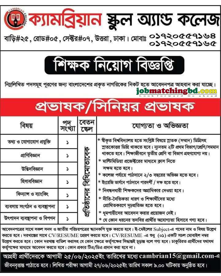 Lecturer Job Circular