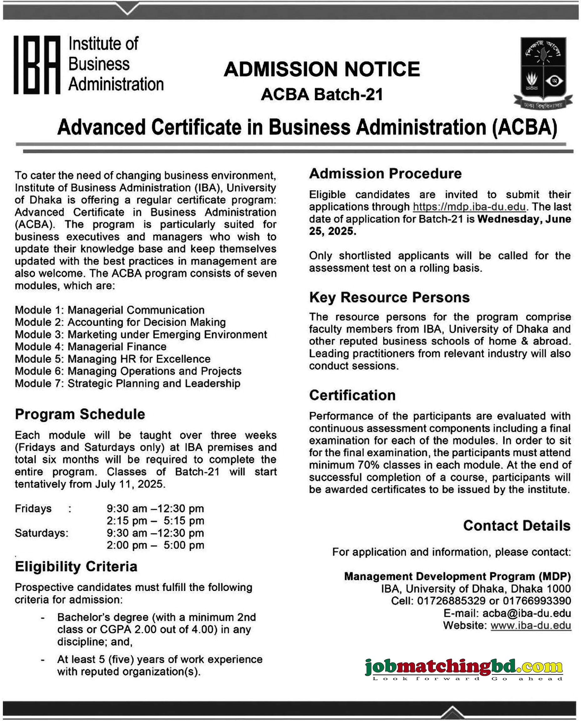 University of Dhaka Admission