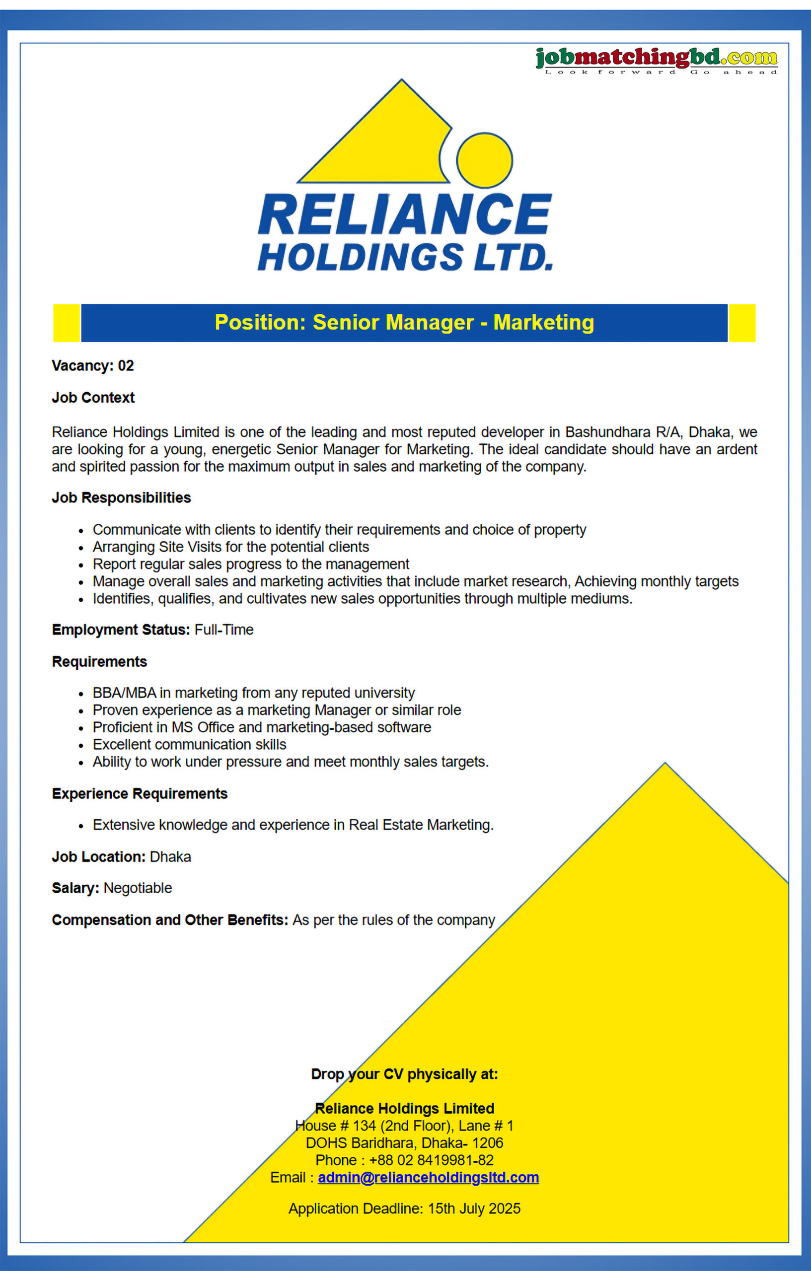 Marketing Job in Dhaka