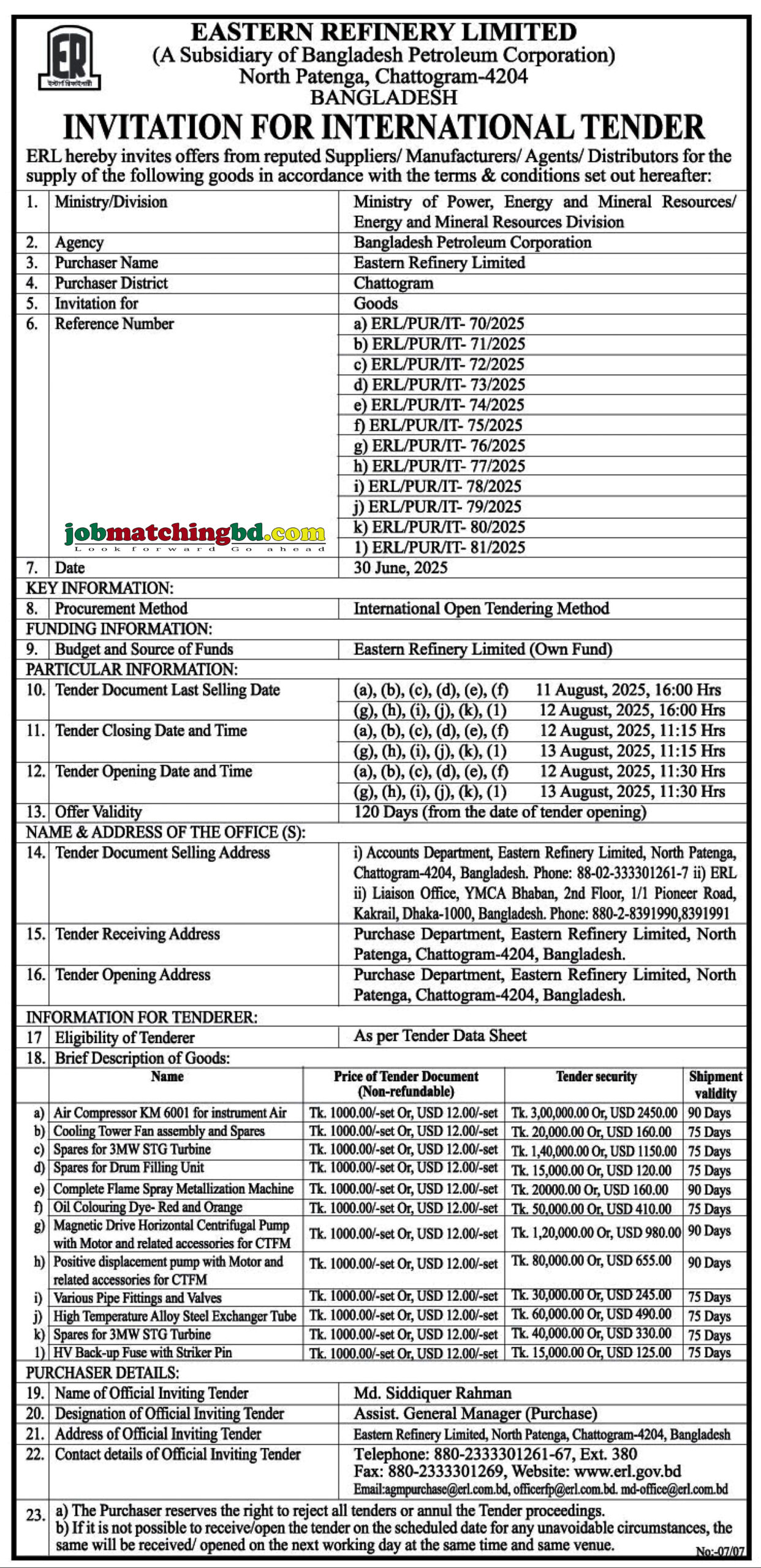 Eastern Refinery Limited