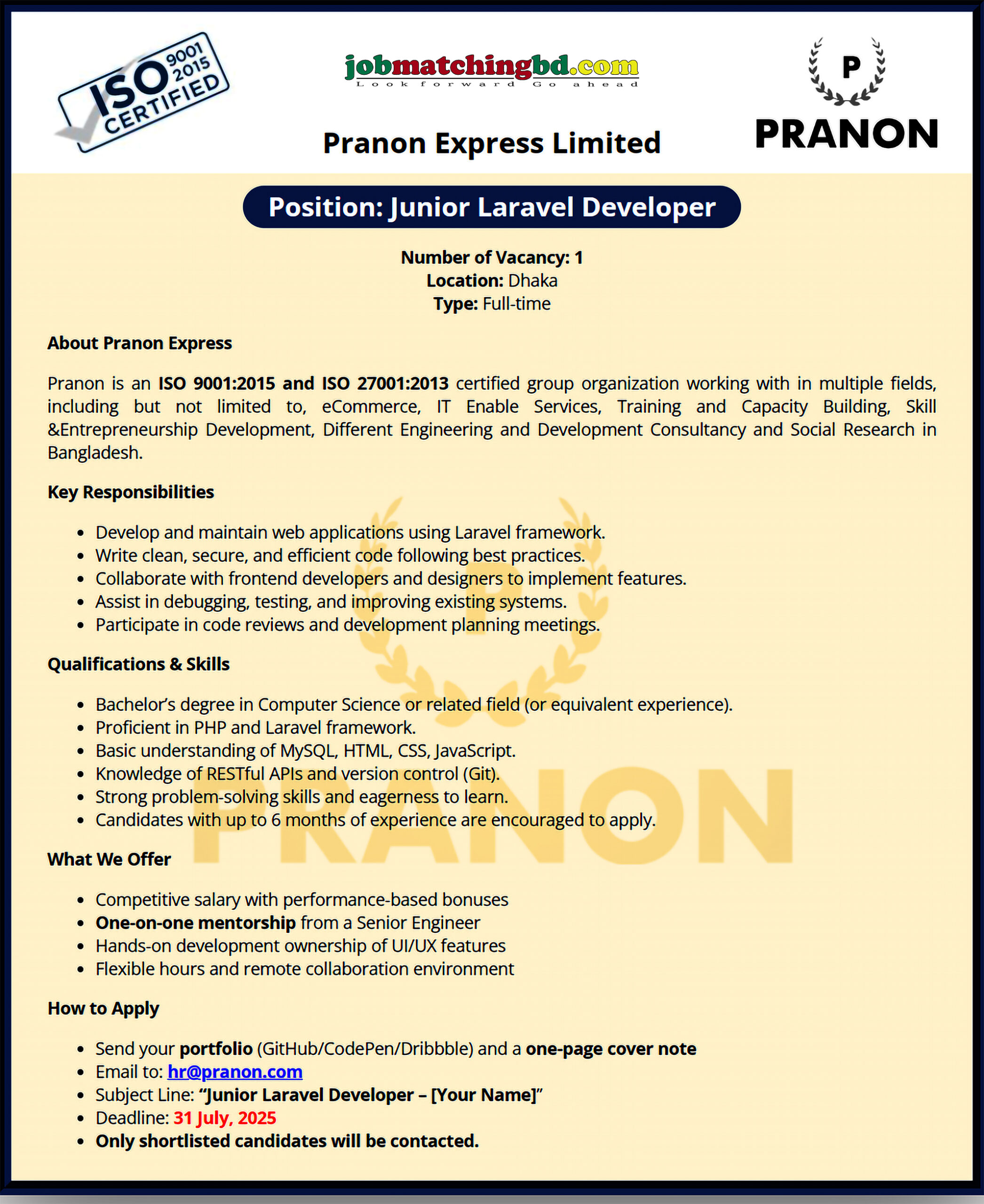 IT Jobs in Bangladesh