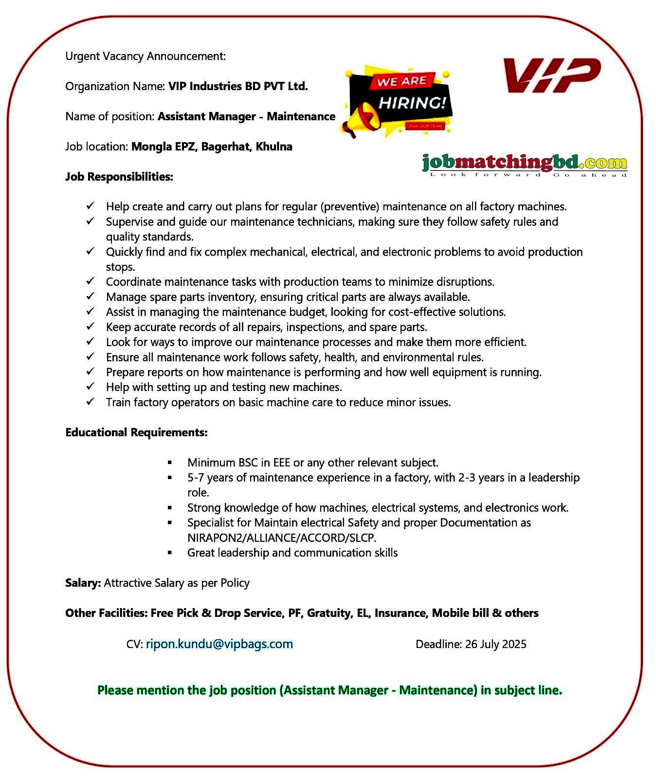 Engineer Jobs in Bangladesh