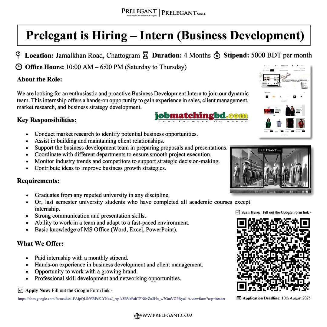 Internship Job in Chattogram