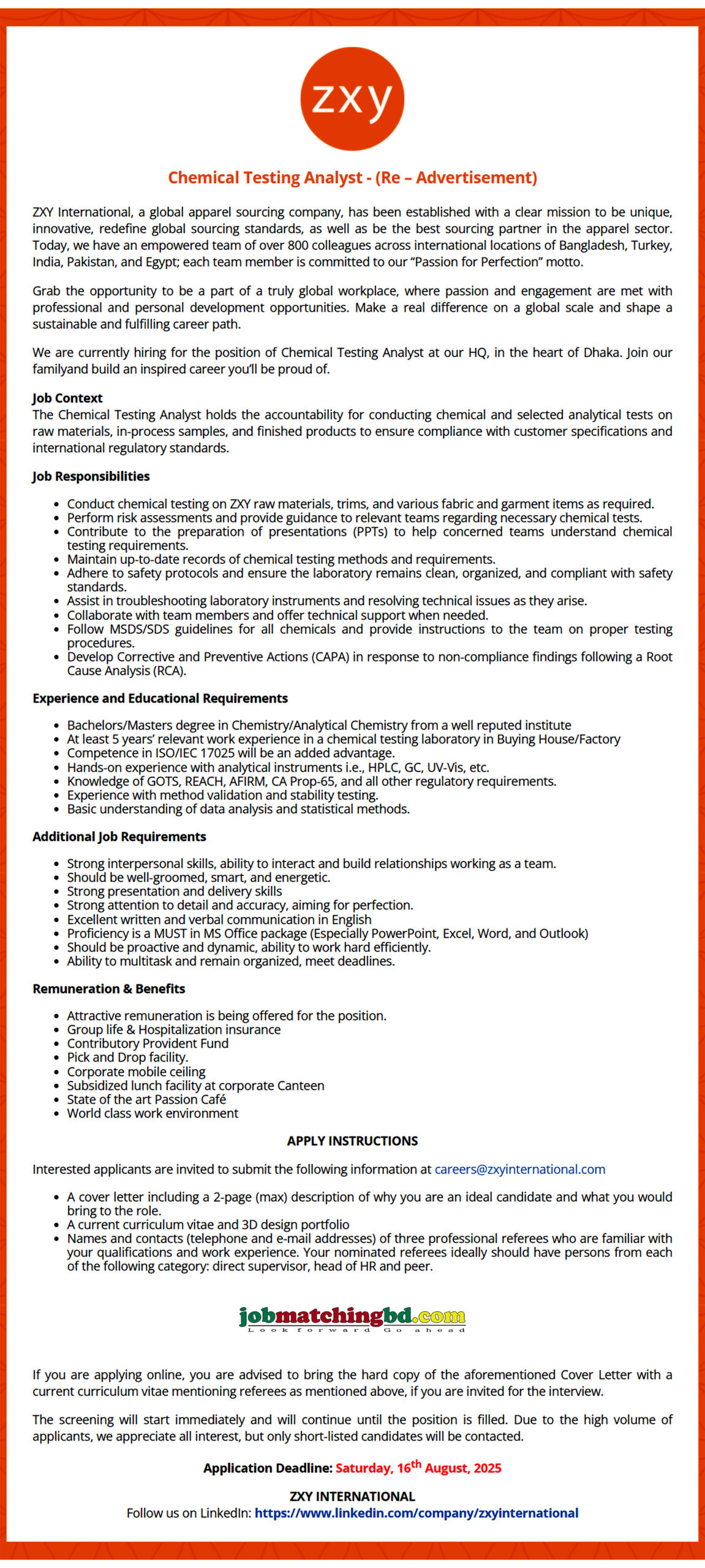 Garments Job in Dhaka