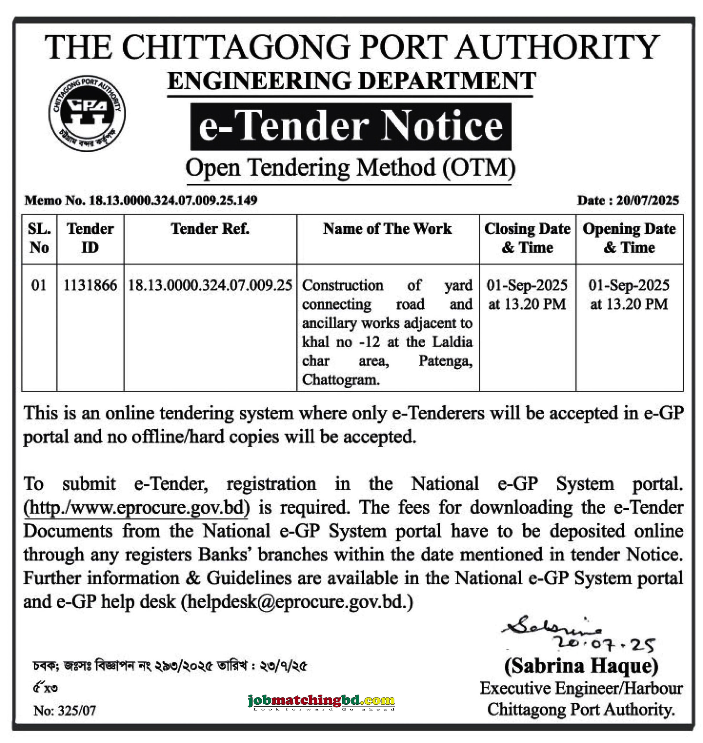 Chittagong Port Authority Tender