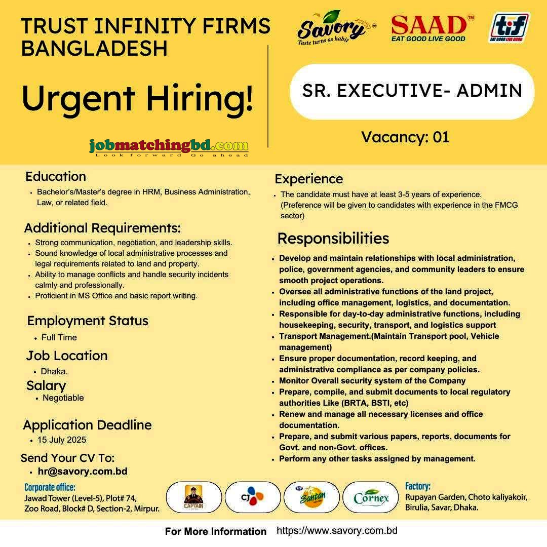 Executive Job in Dhaka