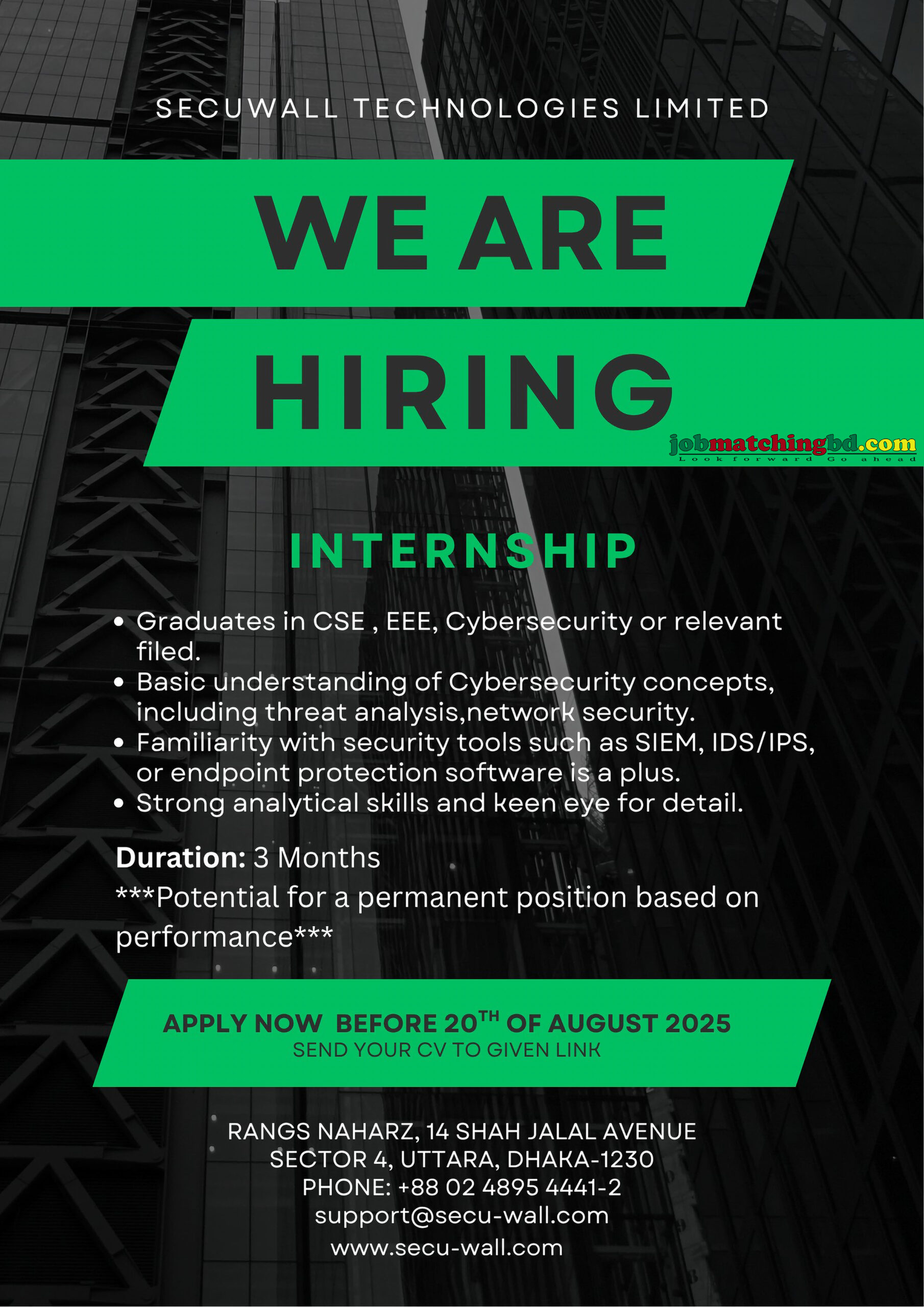  Internship Job in Dhaka