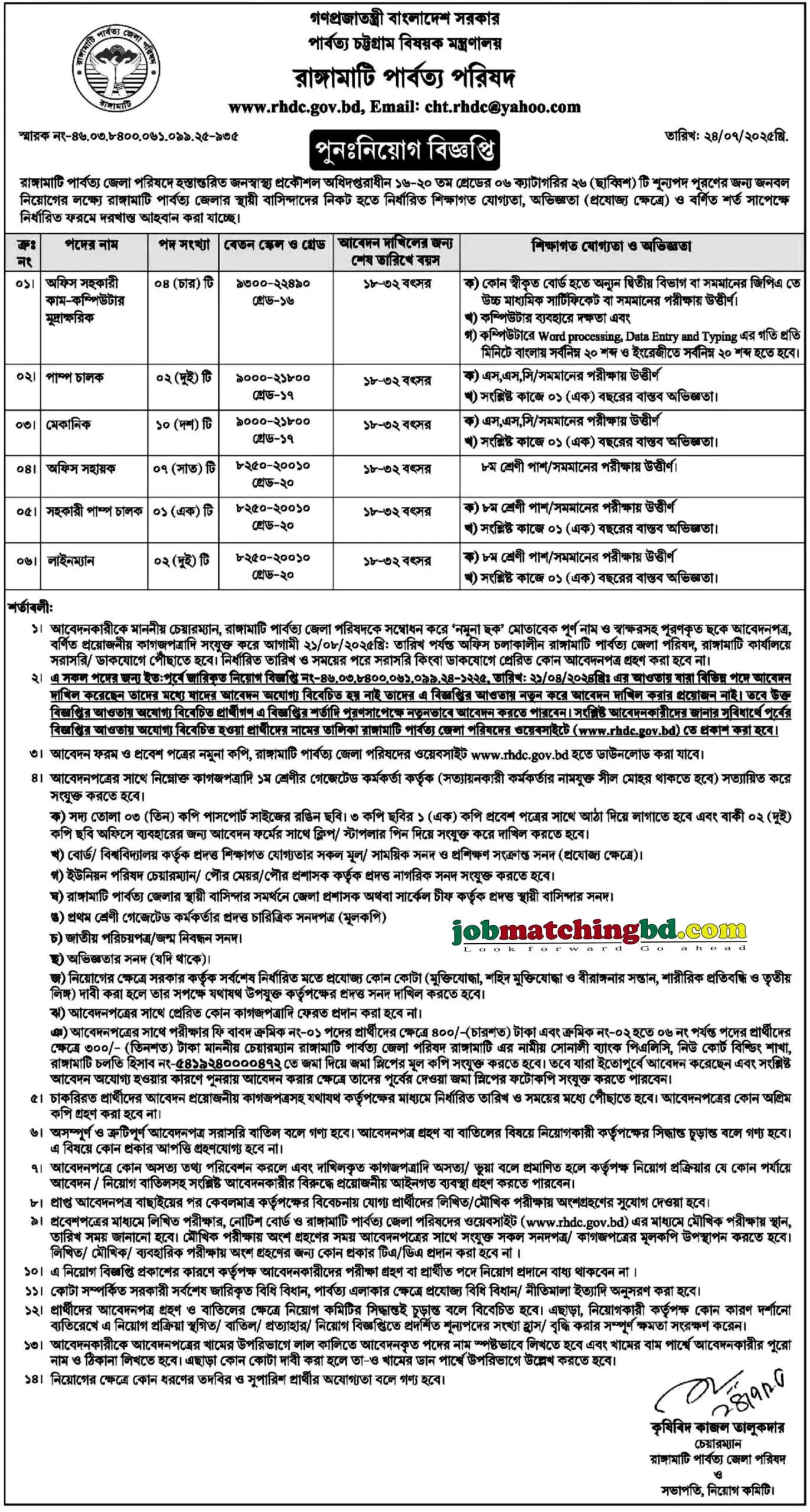Rangamati Job Circular