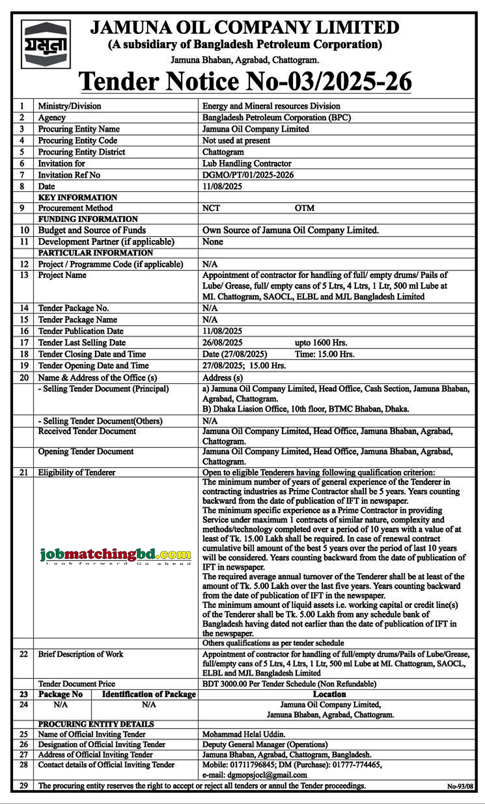 Jamuna Oil Company Limited