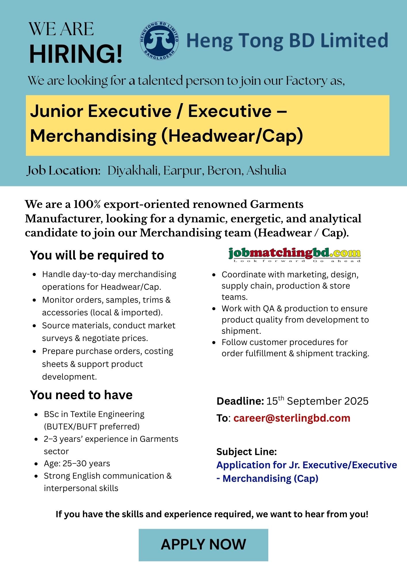 Garments Job Circular