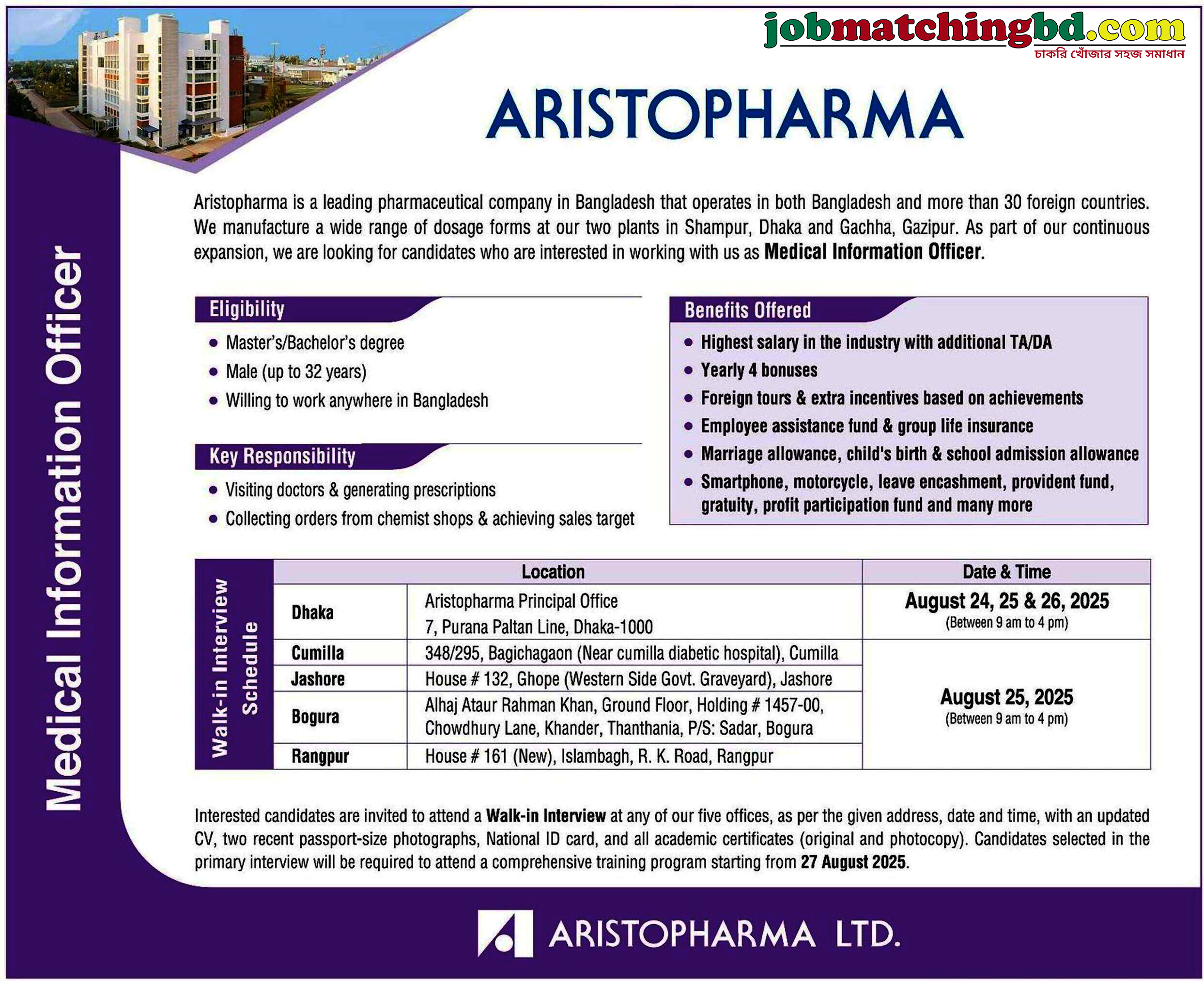 Pharma Job in BD