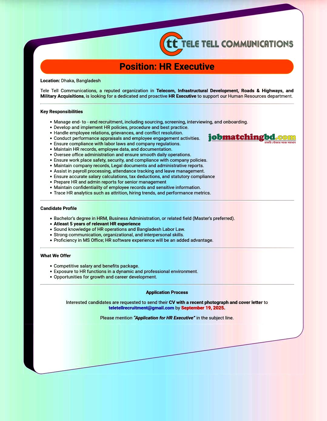 Executive Jobs Circular