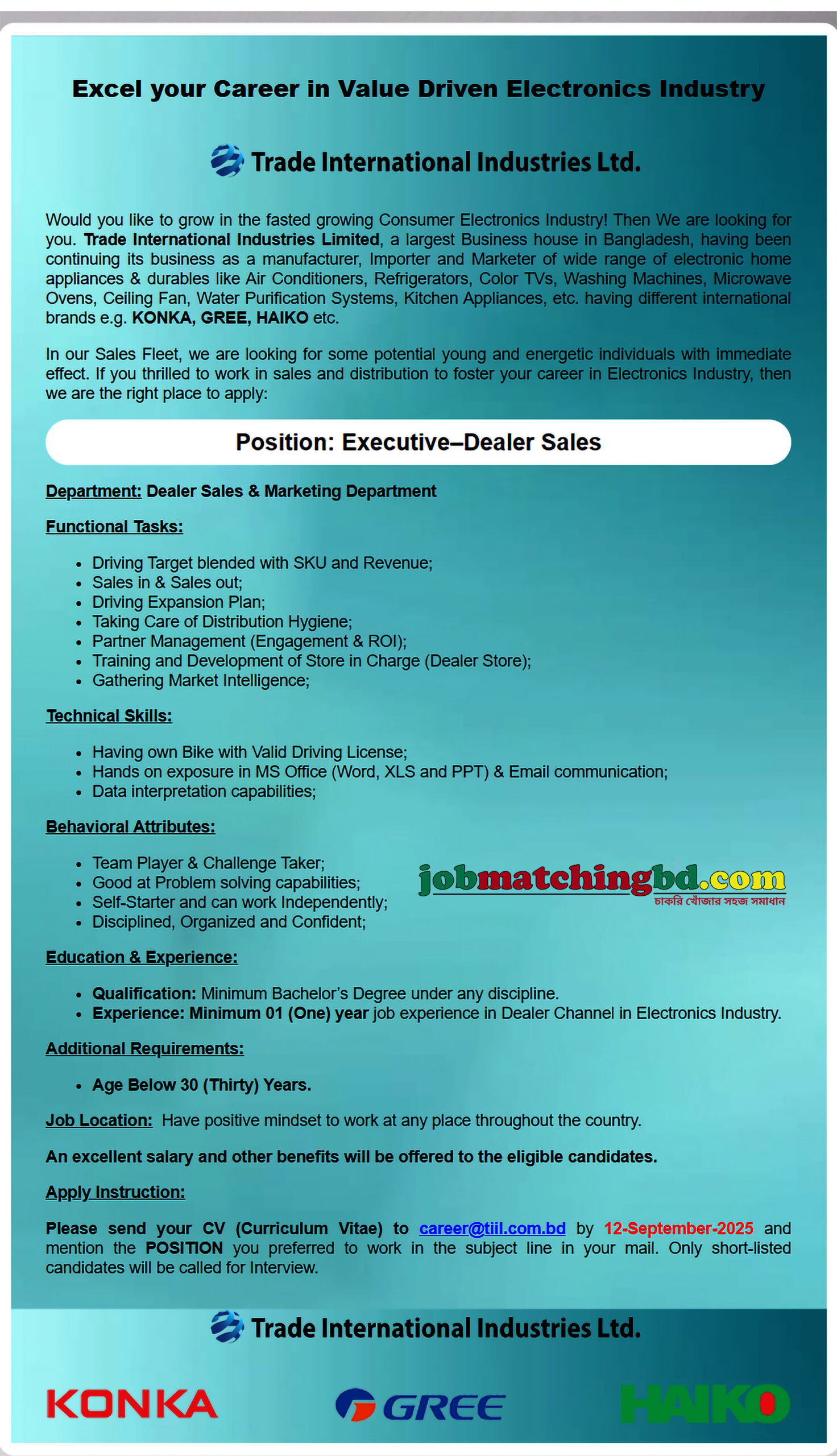 Sales Job in Dhaka