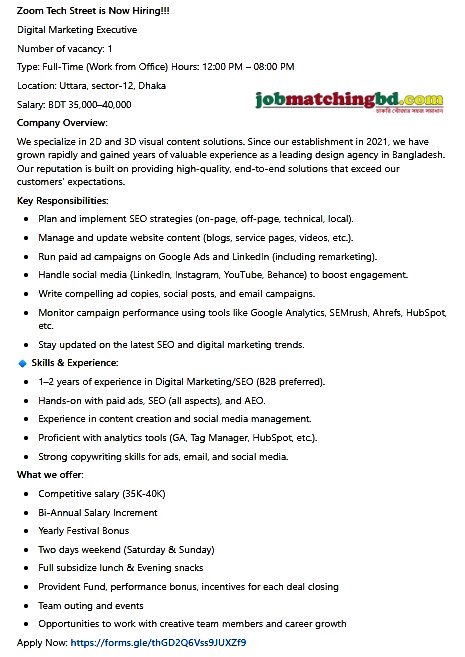 Digital Marketing Job