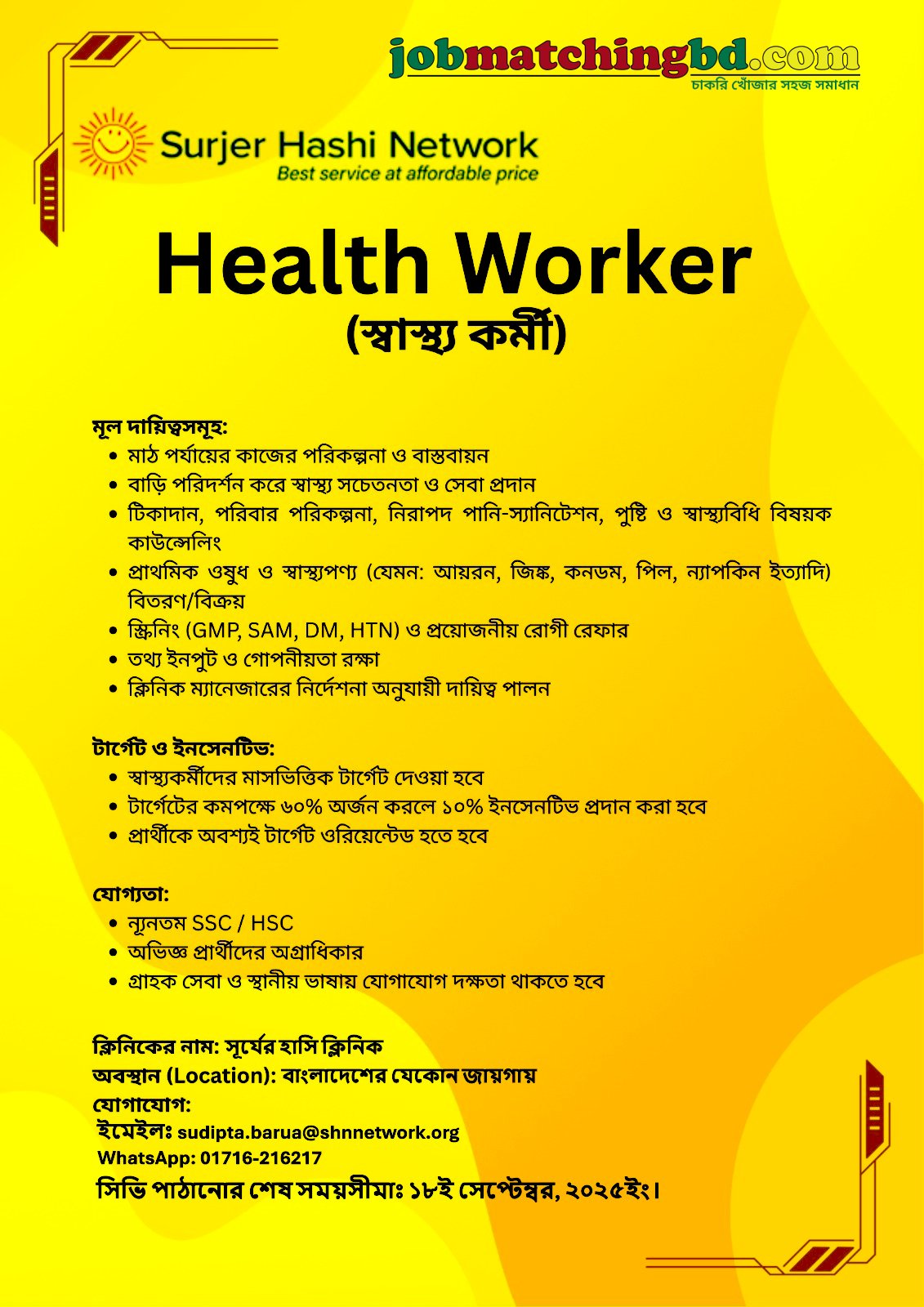 HSC Pass Job Circular