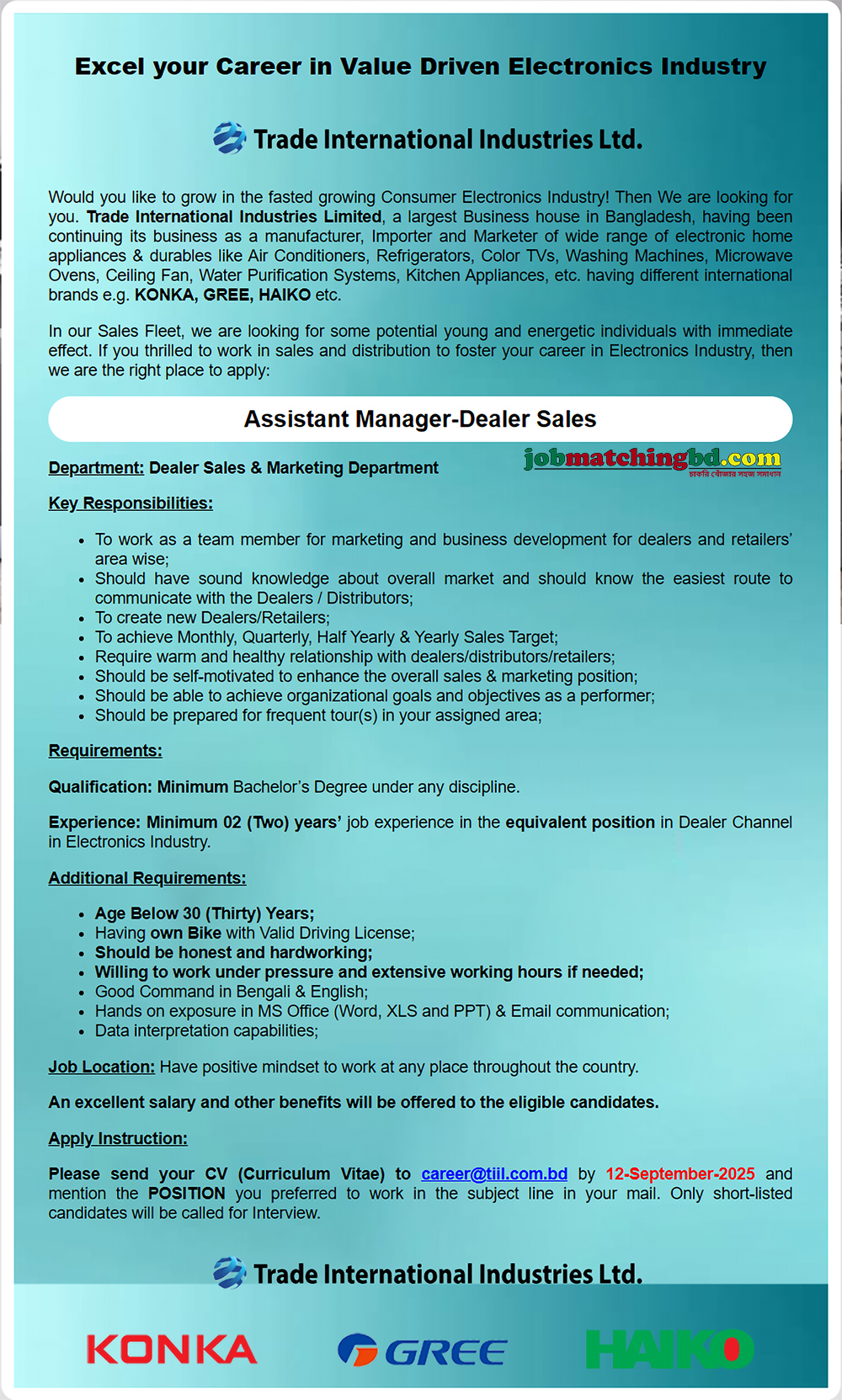 Sales Job in Dhaka