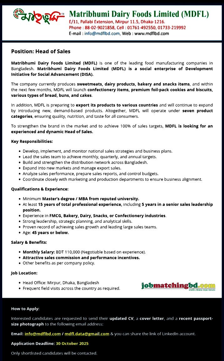 Sales and Marketing Job