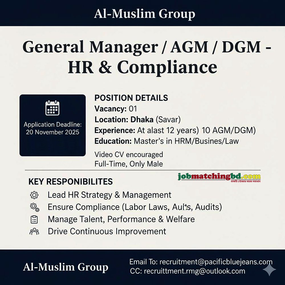 Garments Job in Dhaka