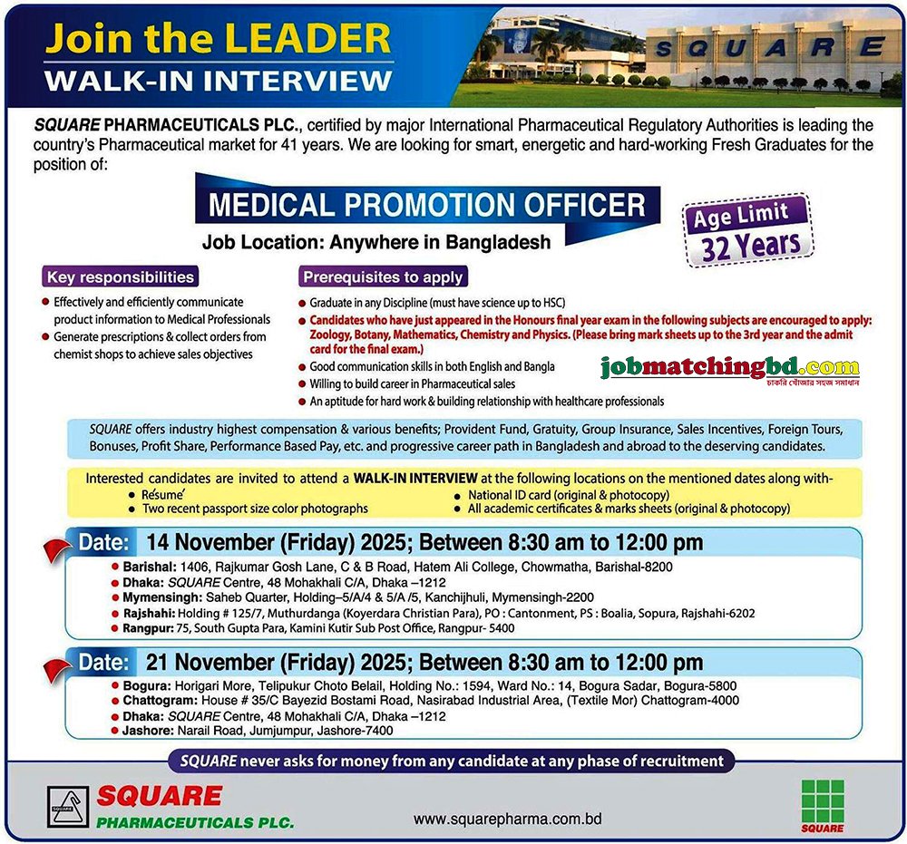 Pharma Job in BD