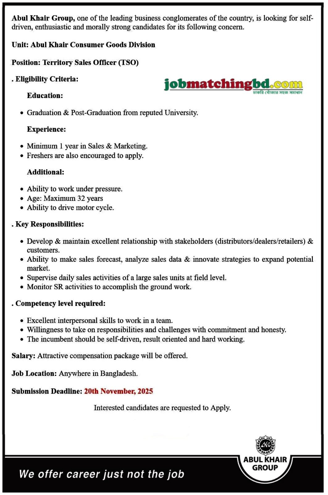 Sales Job in Bangladesh