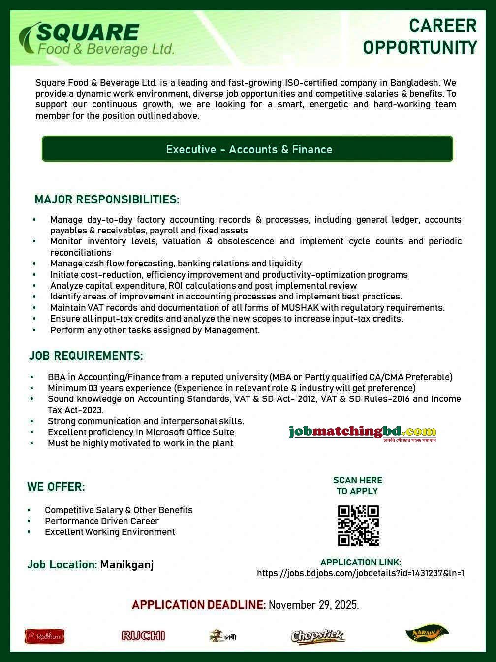 Finance Job Bangladesh