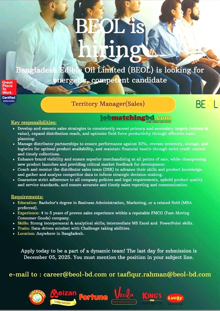 Sales Job in Bangladesh