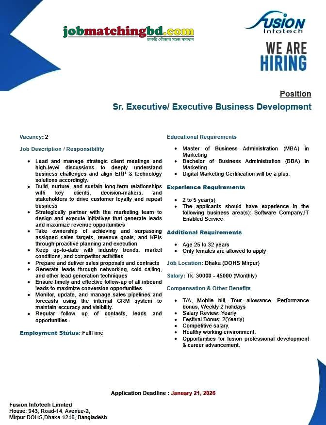 Marketing Job in Dhaka