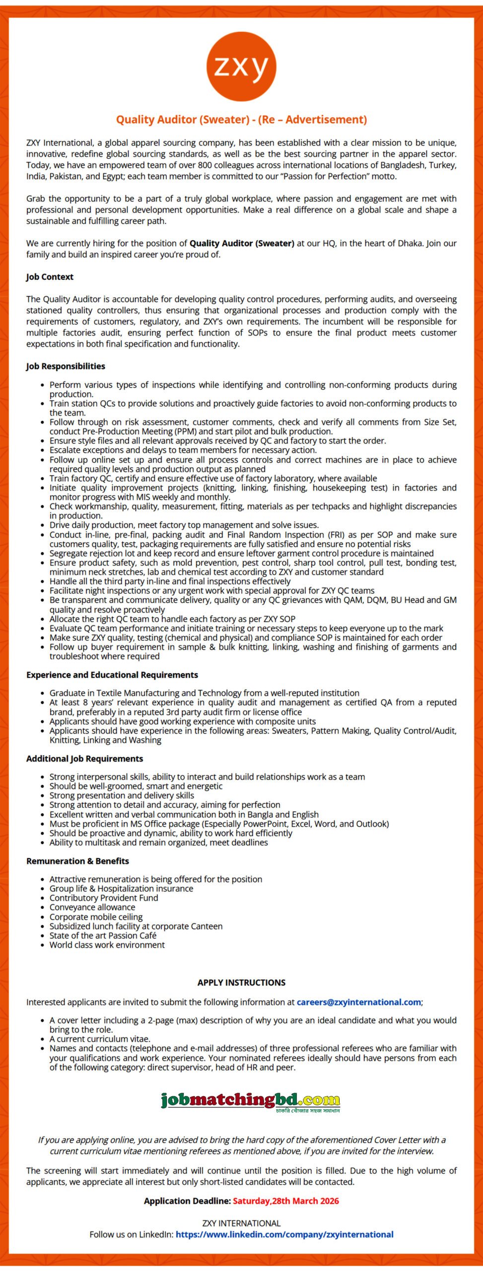 Jobs in Garments 2026