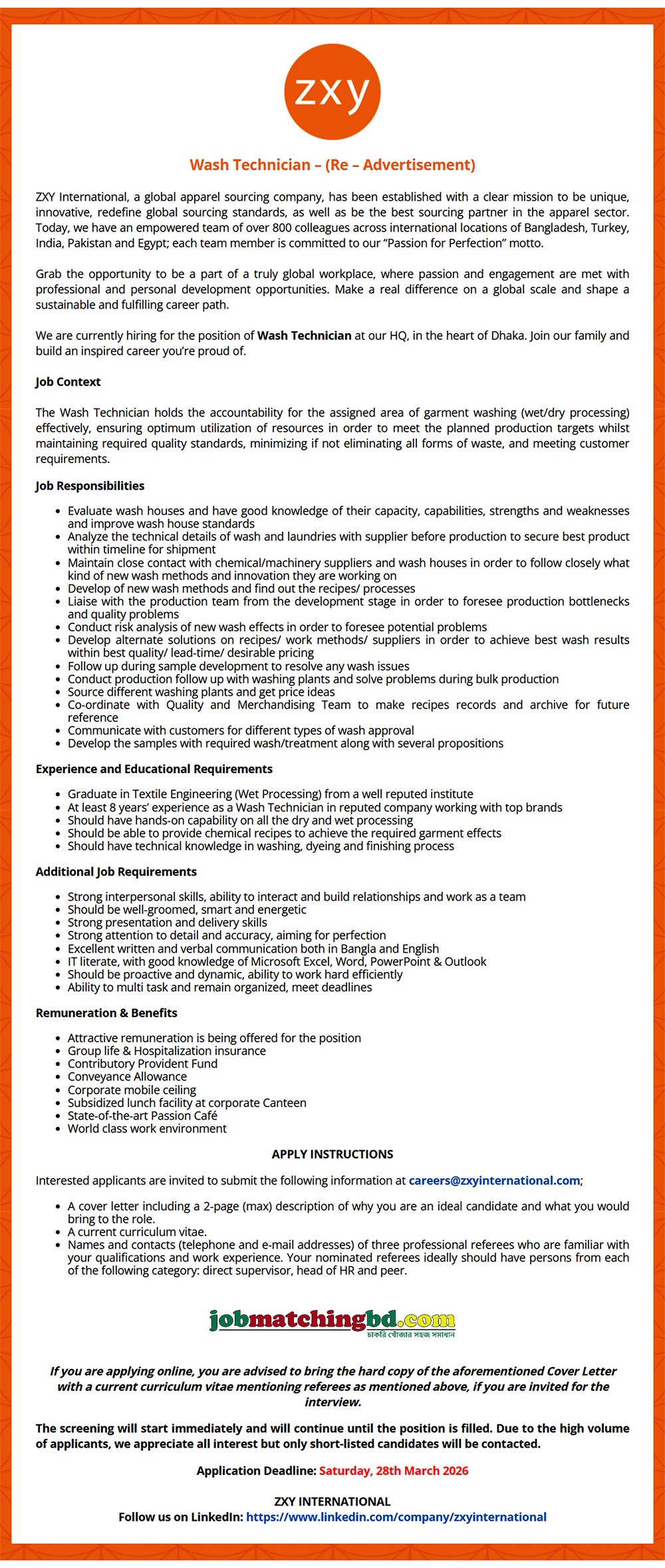 Garments Career in BD 2026