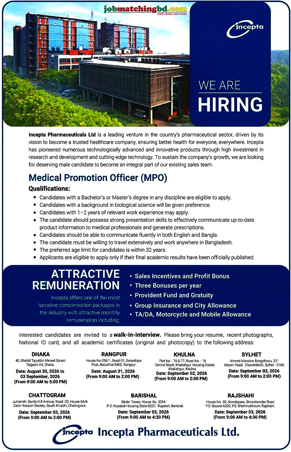 Pharma Job in BD 2026