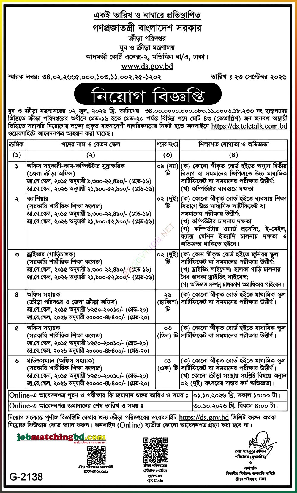 DS Job Circular 2026